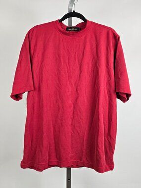 Bugatchi Uoma Red Short Sleeve Modal Shirt Size L